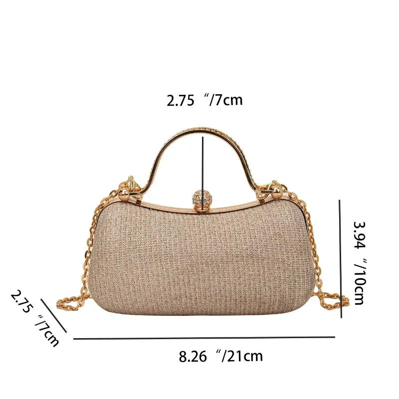 “Chain evening bag, dinner shoulder handbag, vintage crossbody satchel for women, fashion accessory.”