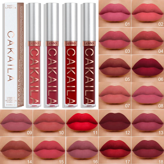 “18-Color Matte Lipstick – Non-Stick, Waterproof Long-Lasting Lip Gloss”