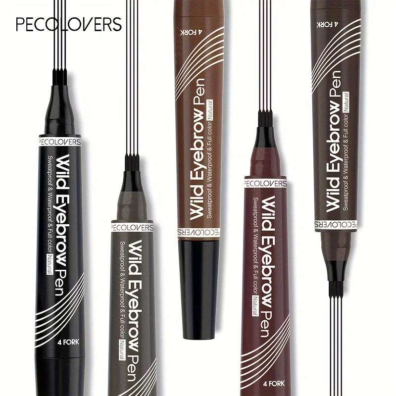 “Waterproof 4-Tip Eyebrow Pen – 6 Colors, Long-Lasting Tattoo Effect for Natural Brows”
