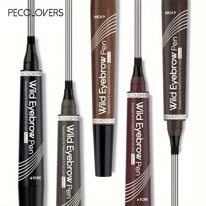 “Waterproof 4-Tip Eyebrow Pen – 6 Colors, Long-Lasting Tattoo Effect for Natural Brows”