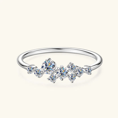 “Round Moissanite Diamond Rings, 925 Silver, Certified Elegant Women’s Fine Jewelry.”