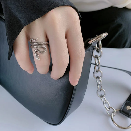 “925 sterling silver adjustable snake ring, elegant and luxurious wedding jewelry.”
