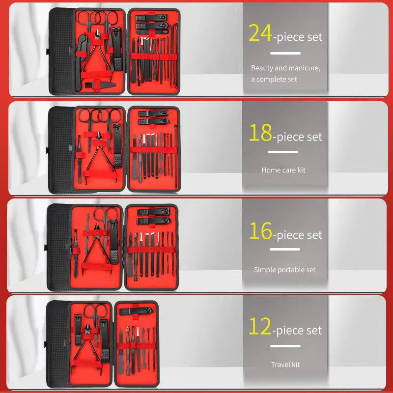 “Convenient nail clipper set with manicure, pedicure, trimming, and peeling tools.”