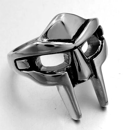 “Vintage Goth MF Doom Mask Adjustable Ring - Punk Egyptian Pharaoh Jewelry for Men.”