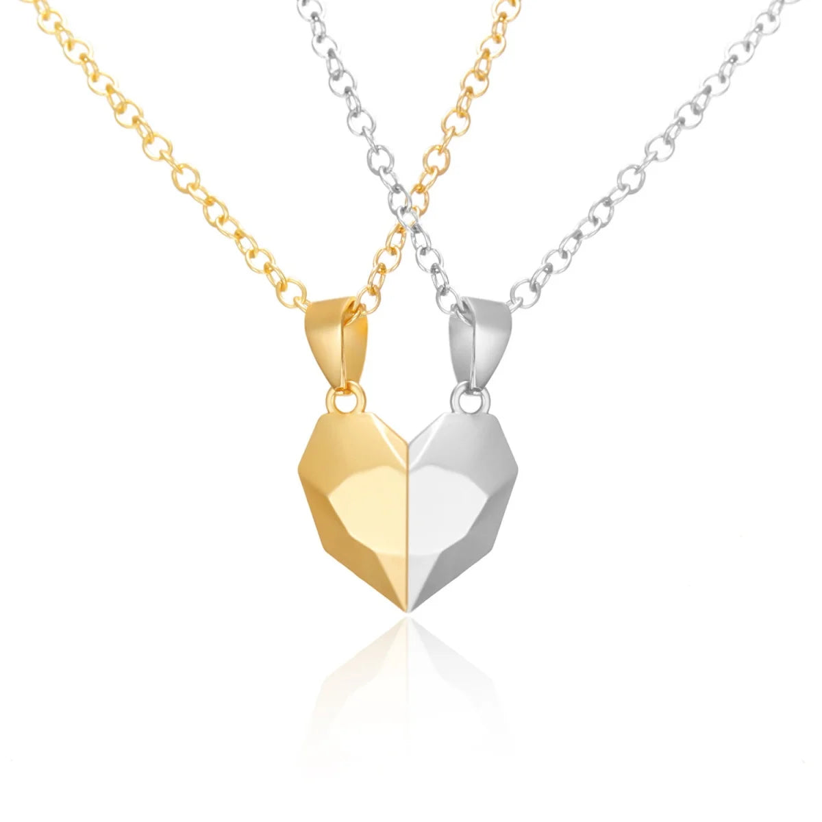 “2Pcs Magnetic Heart Necklace - Couples’ Jewelry for Valentine’s & Weddings.”