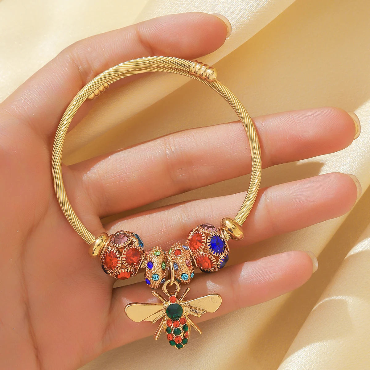 “Fashion Women Stainless Steel Multi Element Pan Family Bracelet Daily Party Gift”