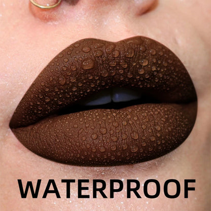 “19-Color Matte Velvet Lip Gloss – Waterproof Liquid Lipstick, Nude to Black Shades”