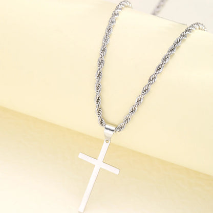 “Stainless Steel Cross Pendant Necklace for Men & Women - Gold Minimalist Jewelry.”