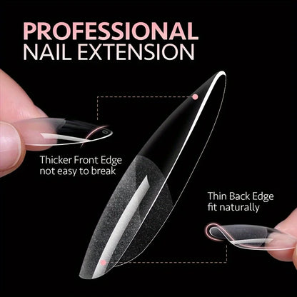 “120Pcs Full Cover Gel Nail Tips, Stiletto, Almond, Square, Coffin French Styles”