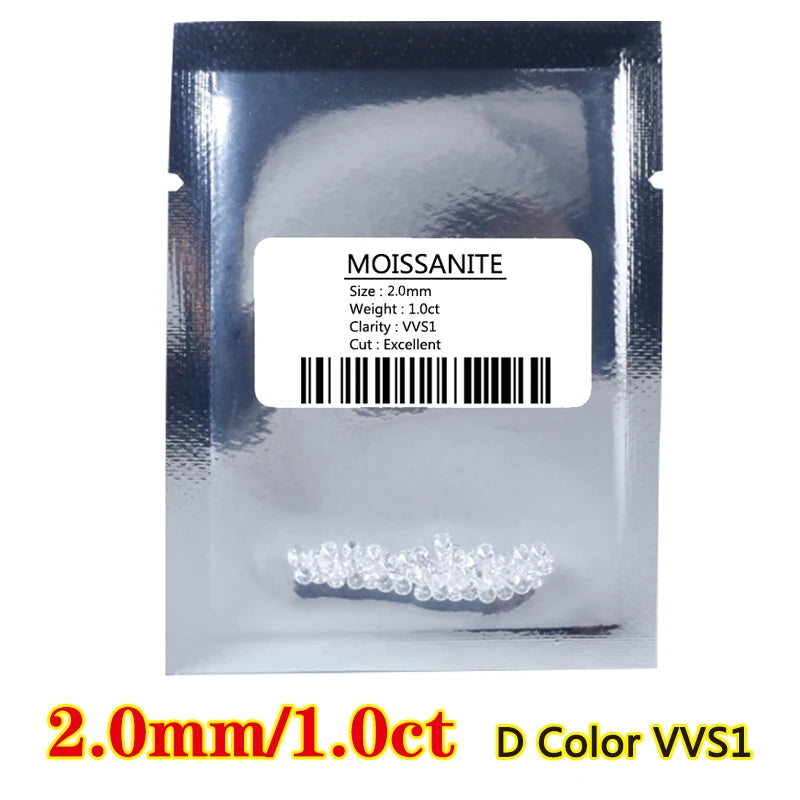 “Certified lab-grown moissanite gemstones, pass diamond tester, ideal for fine jewelry.”