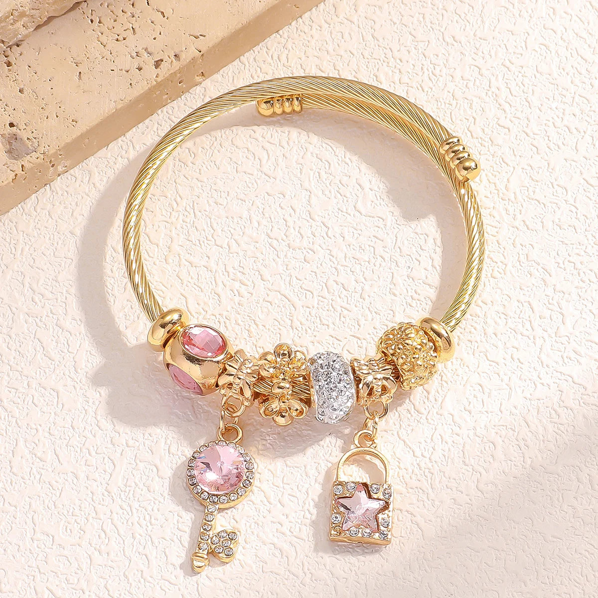 “Fashion Women Stainless Steel Multi Element Pan Family Bracelet Daily Party Gift”