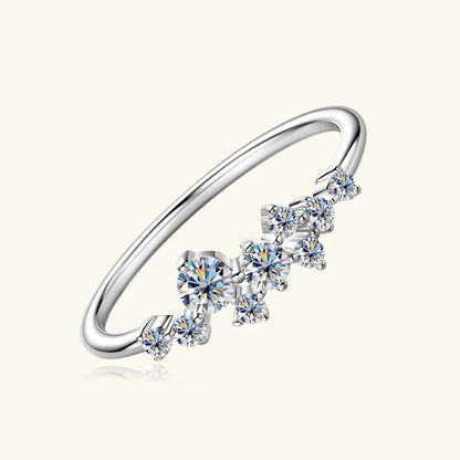 “Round Moissanite Diamond Rings, 925 Silver, Certified Elegant Women’s Fine Jewelry.”