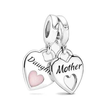 “925 Silver Family Charm Pendant - Sparkling Boy/Girl Bead for Pandora Bracelet.”