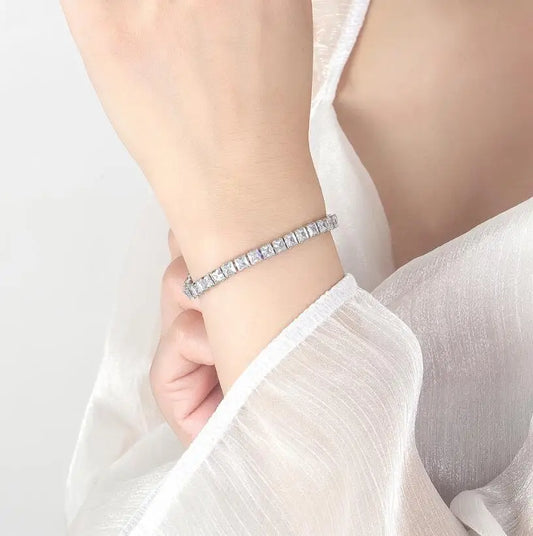 “Solid Gold Moissanite Tennis Bracelet Women D VVS1 Sterling Silver Jewelry.”