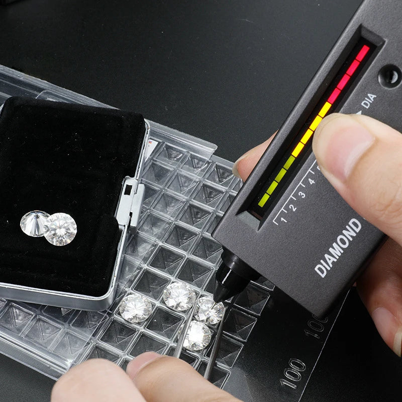 “Certified lab-grown moissanite gemstones, pass diamond tester, ideal for fine jewelry.”