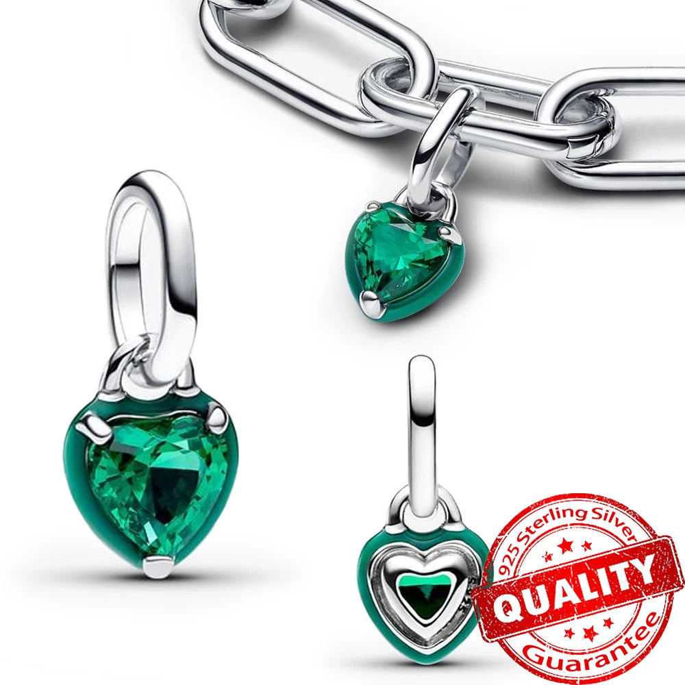 “925 Sterling Silver Green Monstera Leaves & Frog Dangle Charm - Fits Necklace & Bracelet.”