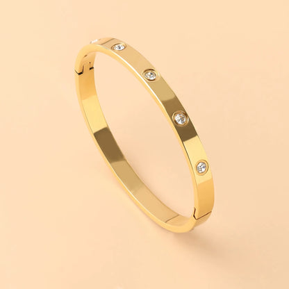 “Fashion Stainless Steel Cubic Zirconia Bracelet Couple Holiday Party Everyday Jewelry Gift”