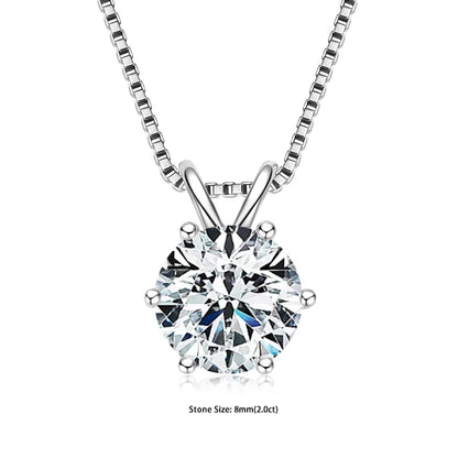 "GRA Certified 0.5-5ct Moissanite Pendant, 925 Sterling Silver Necklace, Elegant Gift for Women."