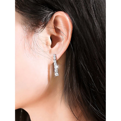 “Moissanite Pendant Earrings, Sterling Silver, White Gold Plated, GRA Certified Jewelry.”