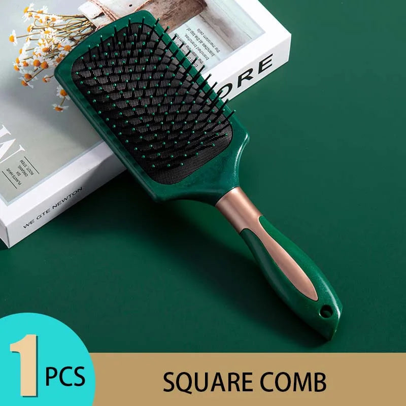 “KLINA hair massage air cushion brush, detangles, anti-static, salon styling tool.”