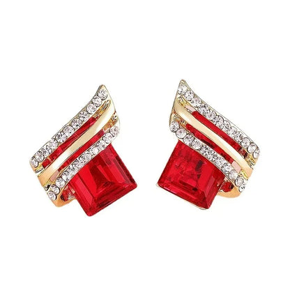 “Gold-Plated Zircon Earrings for Women - Elegant Anniversary Jewelry.”