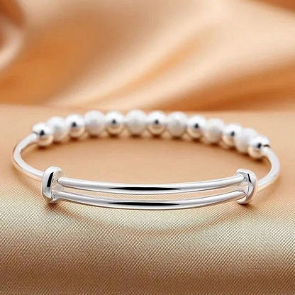 “925 Silver-Color Luxury Charms Beads Bracelet - Adjustable Fashion Jewelry for Women.”