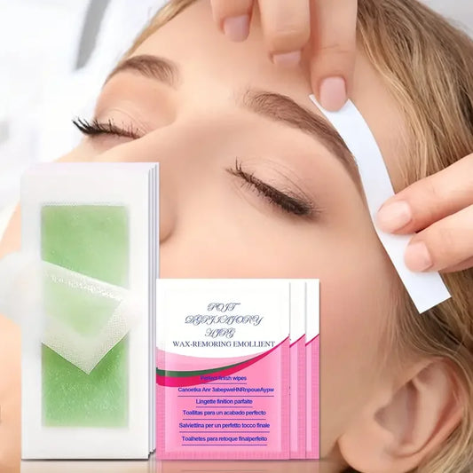 “10/20/30/50 Pcs Wax Strips, Hair Removal Cold Wax Paper, Face Neck Arm Leg”