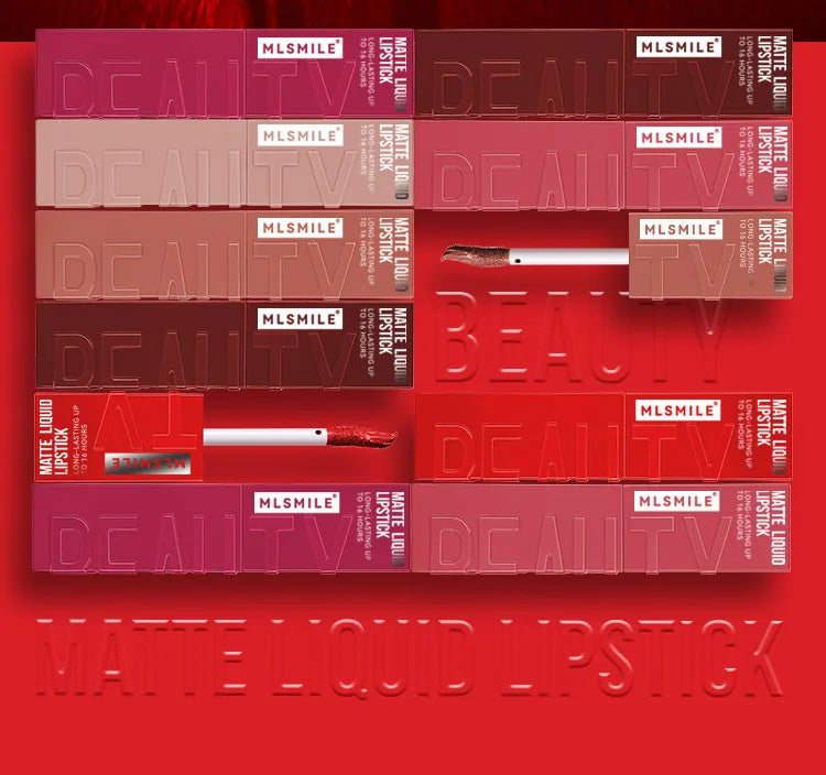 “6-Color Non-Stick Velvet Satin Lip Gloss, Waterproof, Long-Lasting Matte Liquid Lipstick”