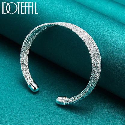 “925 sterling silver large smooth reticulated bangle bracelet, wedding engagement jewelry.”