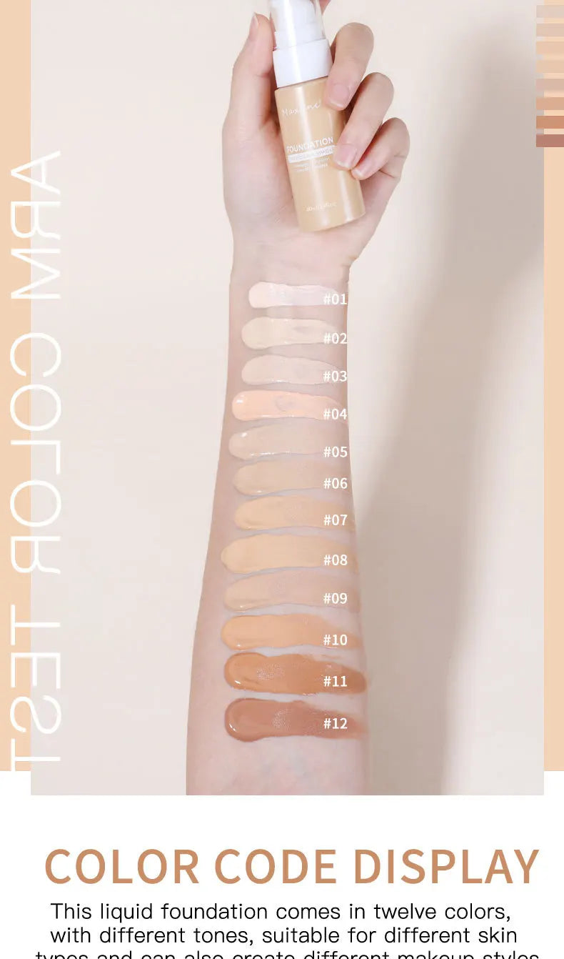 “Liquid Foundation – Effective Concealer, Waterproof, Sweat-Resistant for Professional Makeup”