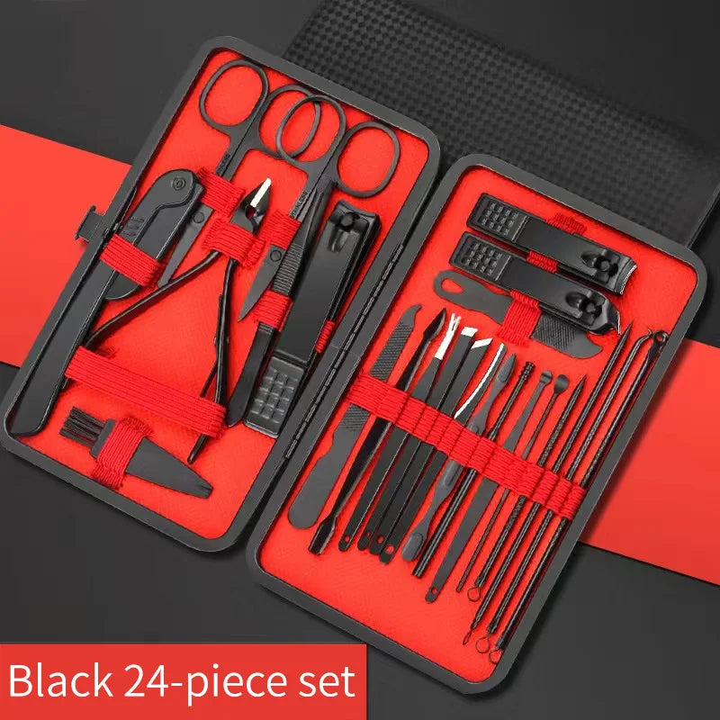 “Convenient nail clipper set with manicure, pedicure, trimming, and peeling tools.”
