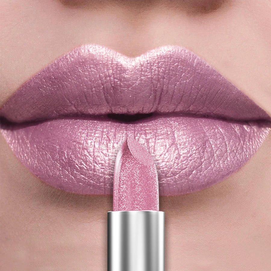 “21-Color Metallic Lipstick – Bold, Glittery, Long-Lasting Pearlescent Matte Lip Tint”