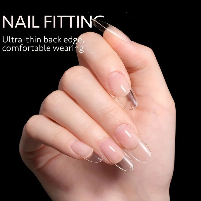 “120Pcs Full Cover Gel Nail Tips, Stiletto, Almond, Square, Coffin French Styles”