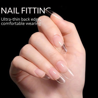 “120Pcs Full Cover Gel Nail Tips, Stiletto, Almond, Square, Coffin French Styles”
