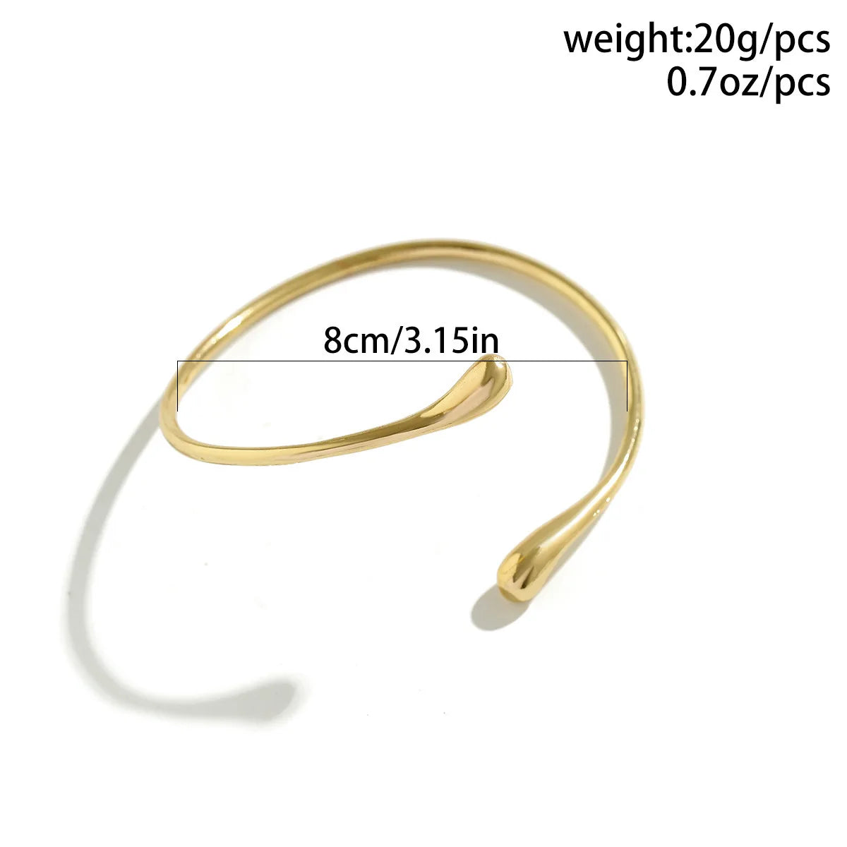 “FTCY Vintage Simple Upper Arm Bracelet – Geometric Water Drop Shape, Adjustable Bangle for Women”