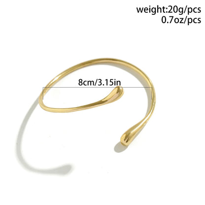 “FTCY Vintage Simple Upper Arm Bracelet – Geometric Water Drop Shape, Adjustable Bangle for Women”