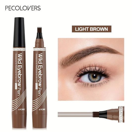 “Waterproof 4-Tip Eyebrow Pen – 6 Colors, Long-Lasting Tattoo Effect for Natural Brows”