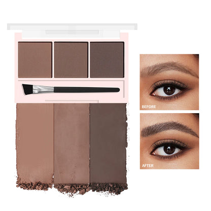 “Three-color waterproof eyebrow powder, natural, long-lasting, sweat-proof, 3D eyebrow shaping.”