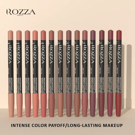 “Rozza Waterproof Lip Liner Pencil Set – Weightless, Precise, Soft, and Blendable Matte Texture”
