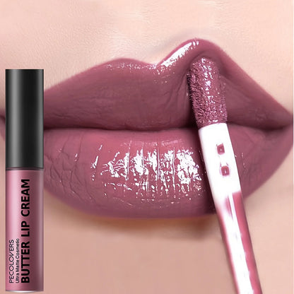 “1PC Butter Gloss Lip Gloss - Long-Lasting, Hydrating Nude Lip Makeup.”