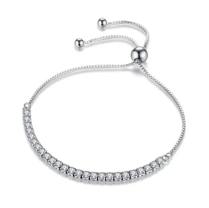 “3-5mm Real Moissanite Bracelet, Sparkling S925 Sterling Silver, Luxury Wedding Jewelry.”