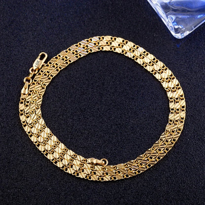 “18k Gold 2MM Necklace, Multiple Lengths, Unisex, 925 Silver Elegant Jewelry.”