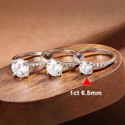 “1-3CT D VVS1 moissanite ring, 18K white gold plated, 925 silver, GRA certified.”