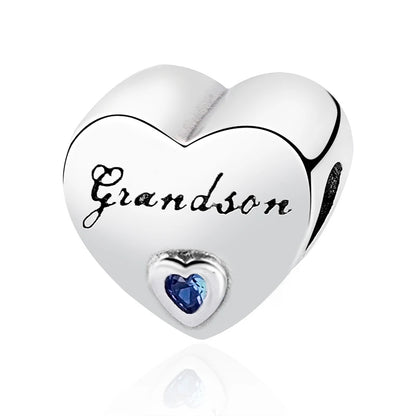 “925 Silver Family Charm Pendant - Sparkling Boy/Girl Bead for Pandora Bracelet.”