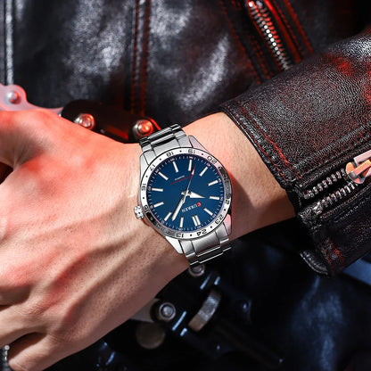“Men’s Ultra Thin Stainless Steel Quartz Watch Simple Business Casual Fashion.”