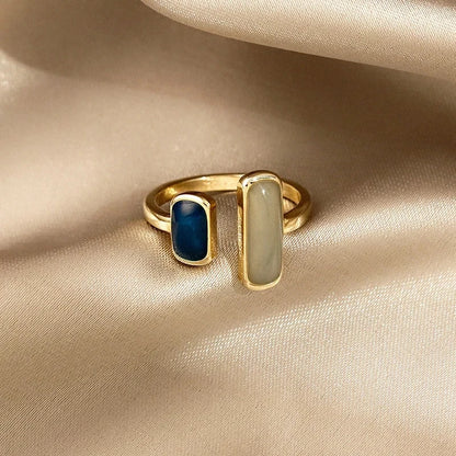 “Adjustable Colorful Drip Glaze Ring for Women - Retro Gold Jewelry.”