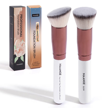 “2-piece foundation brush set: soft bristles for liquid makeup.”
