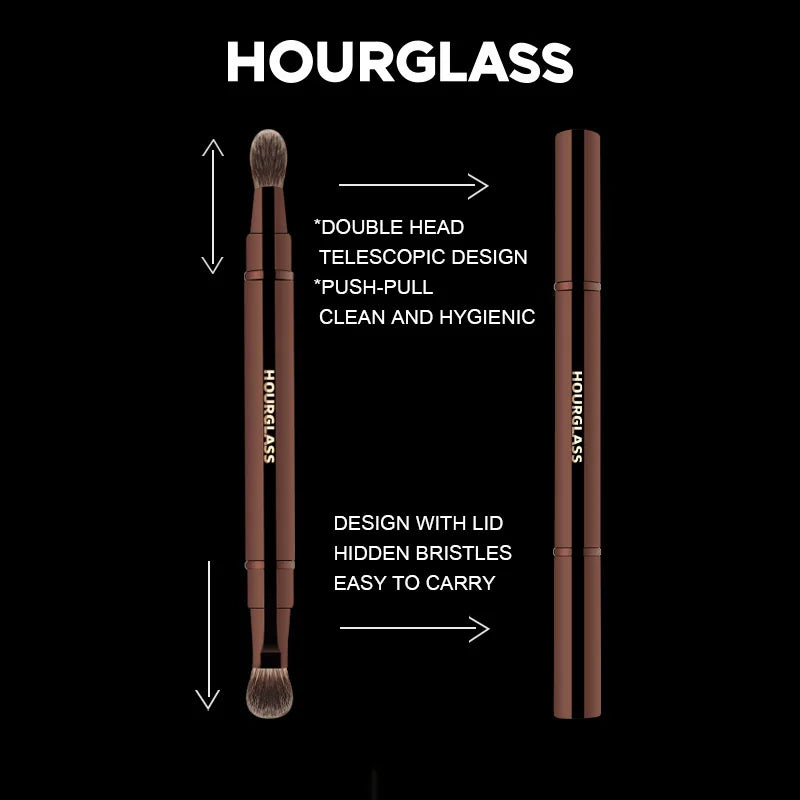 “Hourglass No.27 Retractable Double Head Fiber Eyeshadow Smudge Face Makeup Brush”