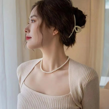 “New Vintage White Pearl Choker Necklace - Elegant Design for Women, Wedding & Party Gift.”