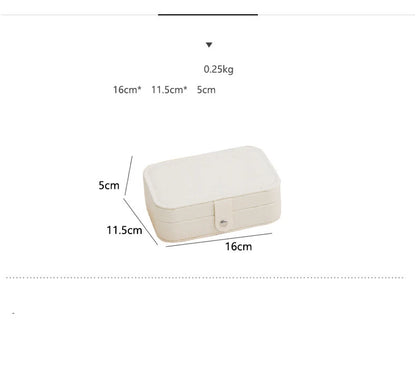 “Portable Jewelry Box Organizer for Travel, Leather Case for Rings, Earrings, Necklaces”
